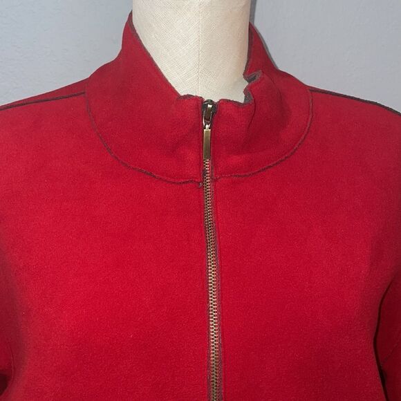 Lord & Taylor Vintage NWT Women's size L Fleece Zip-Up Cardigan Coat Mock Neck - Picture 2 of 11